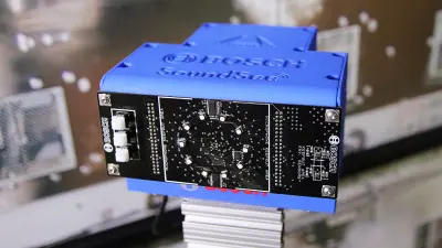 The SoundSee module for the ISS. It will float on a NASA robot through the space station.